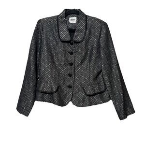Leslie Fay Dresses Grey Women's Blazer‎ Padded Shoulders Size 12